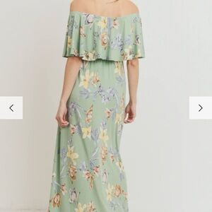 Hello MIZ  Maternity Green Maxi Dress with Elegant Design Size L